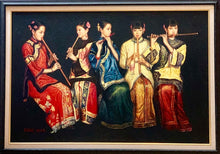 #5 Asian Art  "Musicians" Artist: Chan Wan Oil Painting
