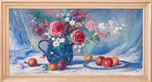 Artist: Linda Lee "Flowers & Fruit" This Piece of Art is so Elegant that belongs in a Private Collection