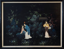 #25 Asian Art "Social Gathering in the Garden" Oil/Acrylic Painting