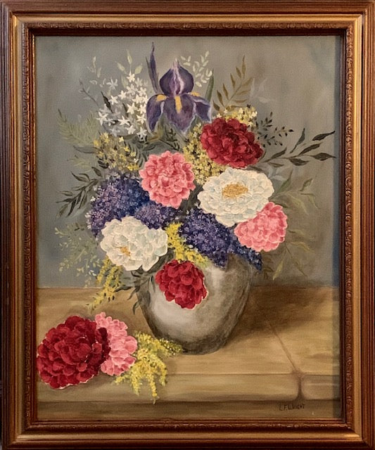 “Sparkling Flowers” by L. F. Wright. This Painting Welcome Collectors their World.