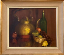 Kitchenette Food Pleasures by P. MacDonald. This oil painting and frame it’s in his original condition.
