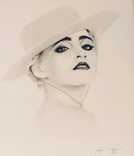 Rare Charcoal Drawing Print/Lithograph of Famous Pop Star Singer Modonna by Gary Sanderup.